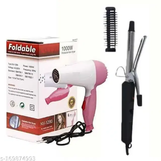 2 in 1 Hair Straightener with Dryer, Multicolor, Set of 2