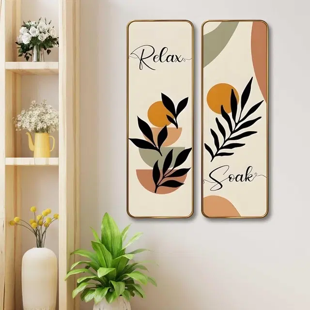 Kc Arts Uv Coated Relax & Soak Art Wall Hanging 6x18in Pack Of 2