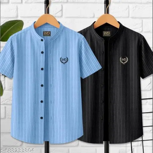 Self Design Cotton Blend Mandarin Neck T-Shirt for Boys (Aqua Blue, 4-5 Years)