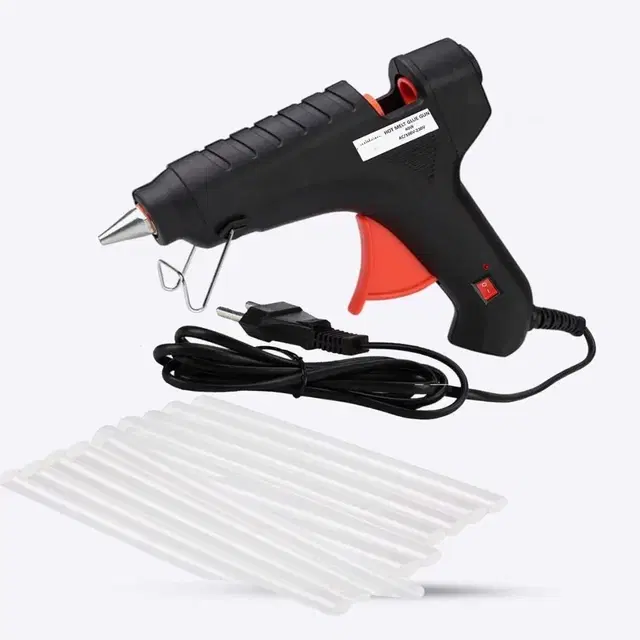 Mini Glue Gun 20 watt with 10 transparent Glue Sticks (Pack of 1)