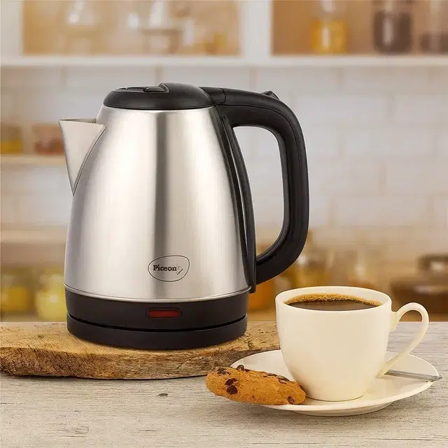 PIGEON Electric Kettle, 1.5 ltr, Silver & Black, Pack of 1