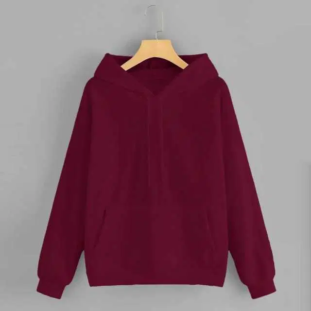 Stylish Wool Men Solid Sweatshirt (Maroon, XL) (ITF-3)