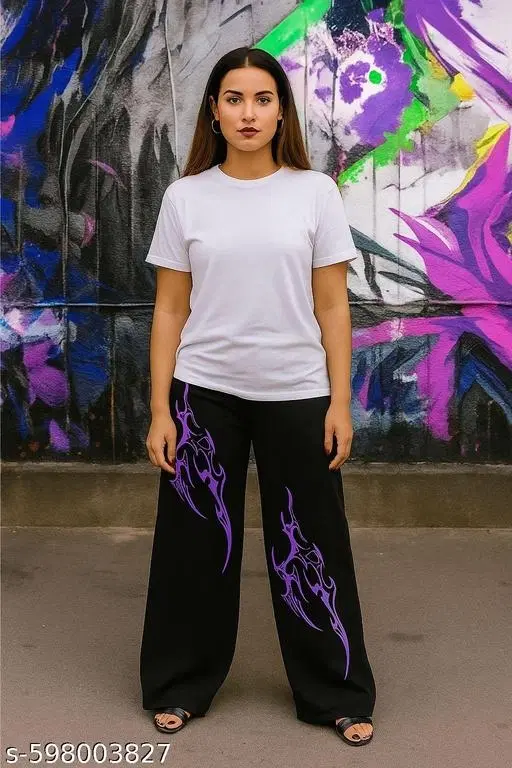 Cotton Blend Track Paints for Women, Black (S)