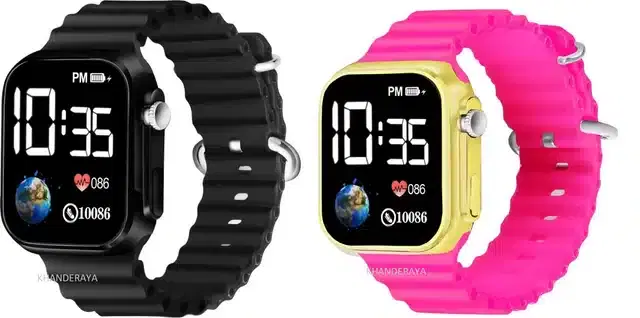 Electronic LED Digital Watch for Kids, Pack of 2 (Multicolor)