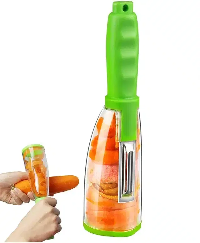 Fruit & Vegetable Peeler with Storage Container, Green