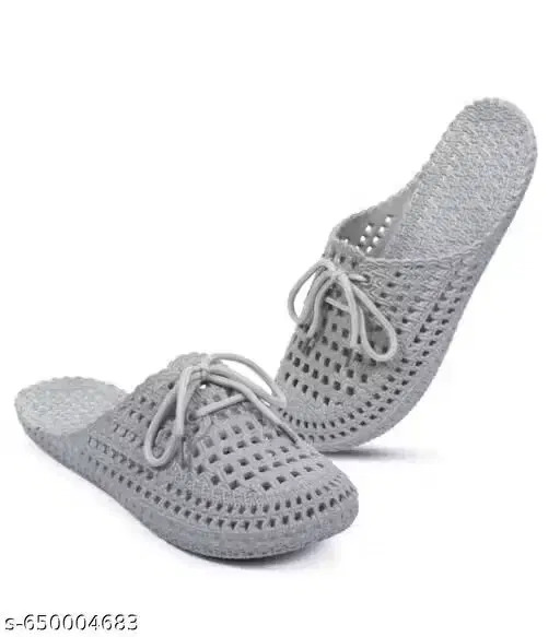 PVC Flats for Women (Grey, 36)
