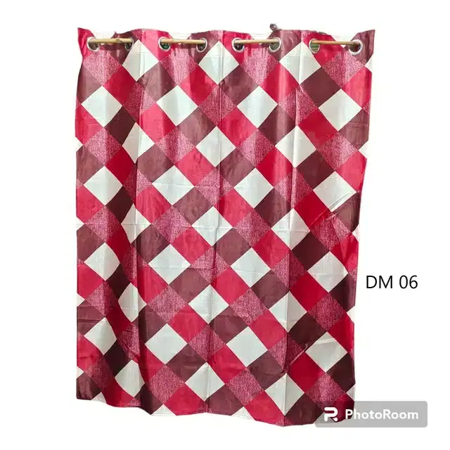 Printed Door, 7 feet & Two Window, 5 feet Curtains, Multicolor, Set of 2