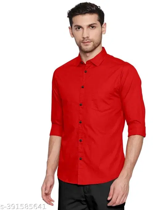 Spread Collar Kurta for Men (Red, S)