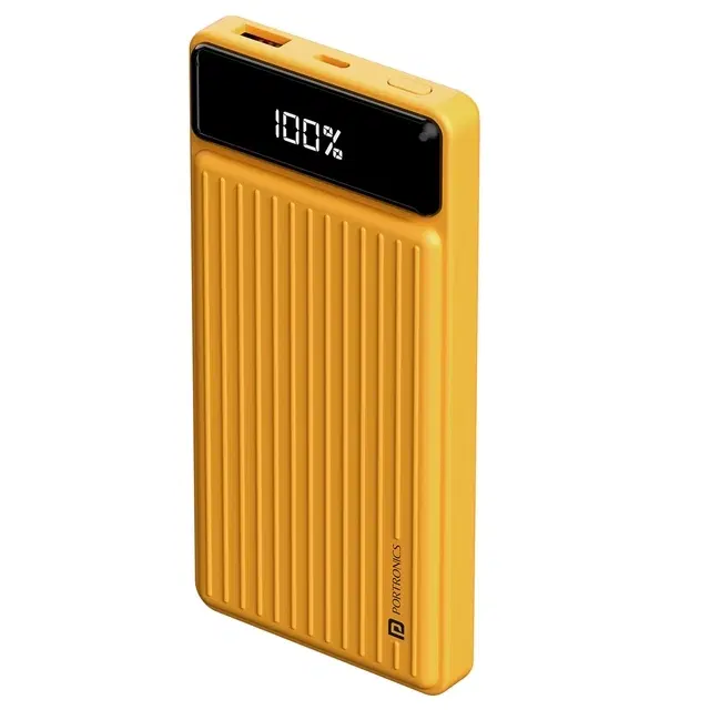 Portronics Luxcell B - 10000 mAh, 22.5 Watt Fast Charging Power Bank-Yellow