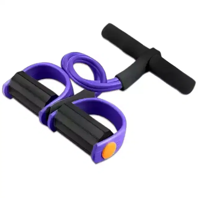 Extra Strong Body Building Training Pull Rope Rubber Exerciser, Pack of 1, Black, PI-035