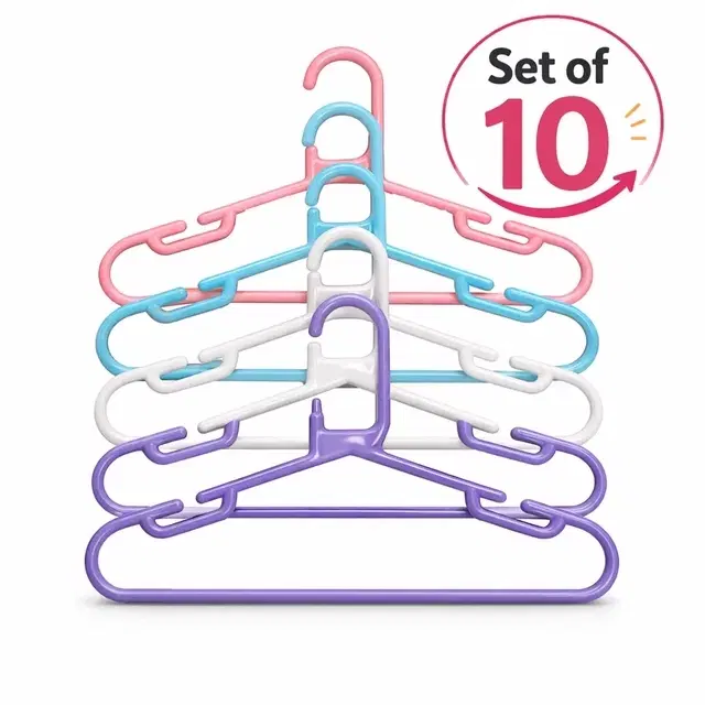 Metal Cloth Hanger Set of 10 (Assorted Any Colour)