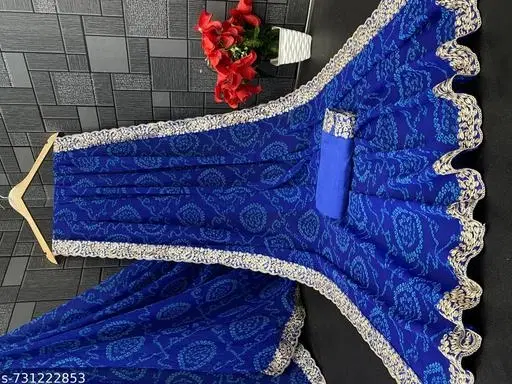 Elegant Sarees for Women (Blue, Free Size)