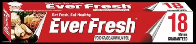Everfresh Aluminium Foil, Silver, 18 m