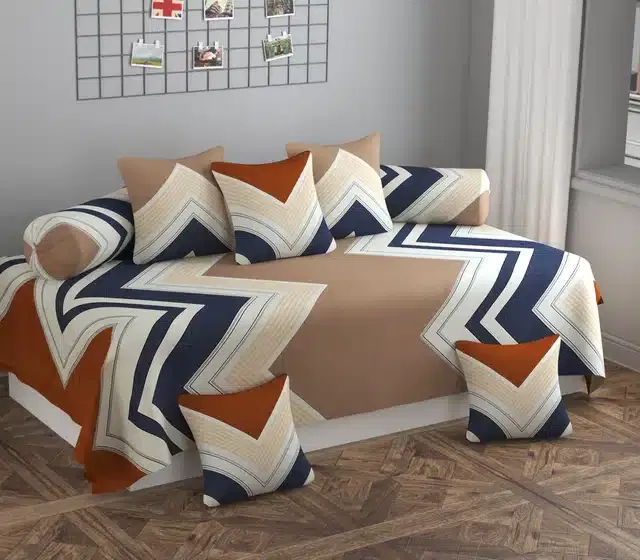 Microfiber Diwan Cover Set, Multicolor, Pack of 8