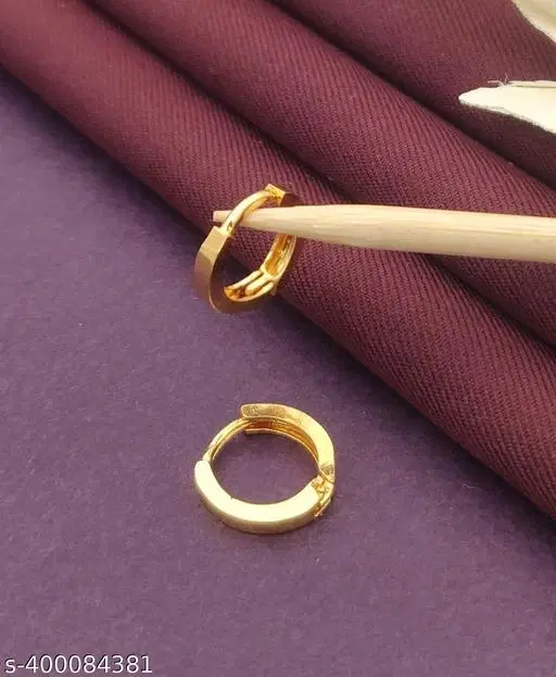 Hoop Earrings for Women, Pack of 2 (Gold)