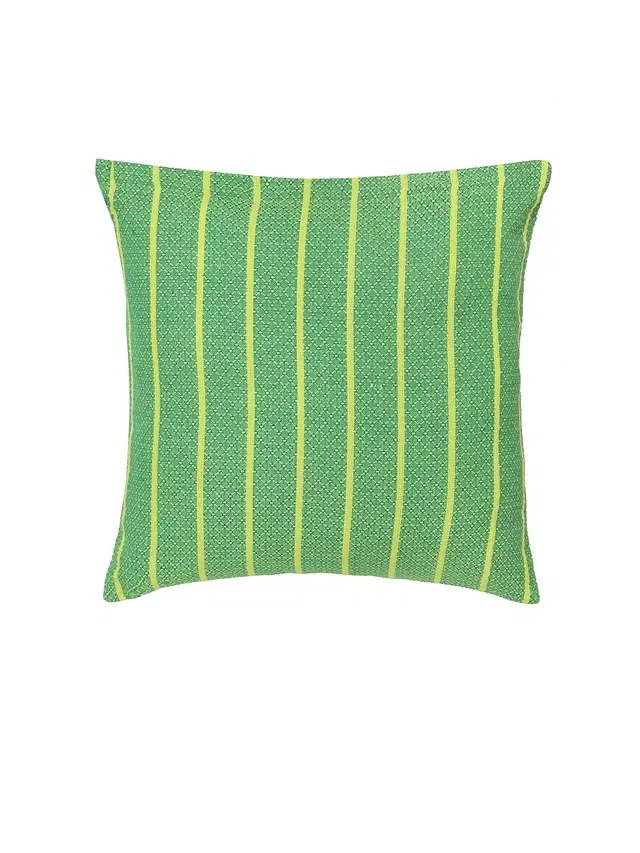 Cotton Cushion Cover, Green, 16x16 inches