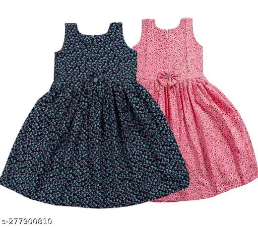 Frocks & Dresses for Girls (Green, 5-6 Years)