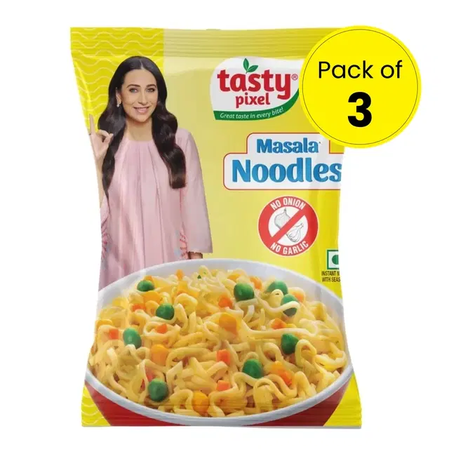 Veeba Tasty Pixel No Onion & No Garlic Masala Noodles 3X55 g (Pouch) (Pack of 3)