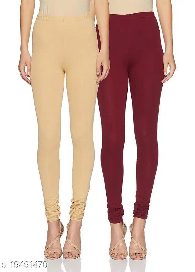 Cotton Legging For Women, Multicolour, (Pack Of 2)