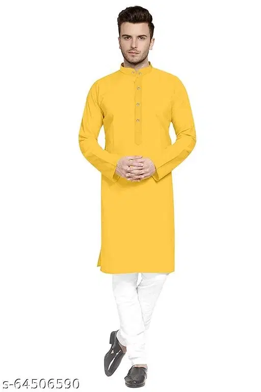 Kurta for Men (Yellow, S)