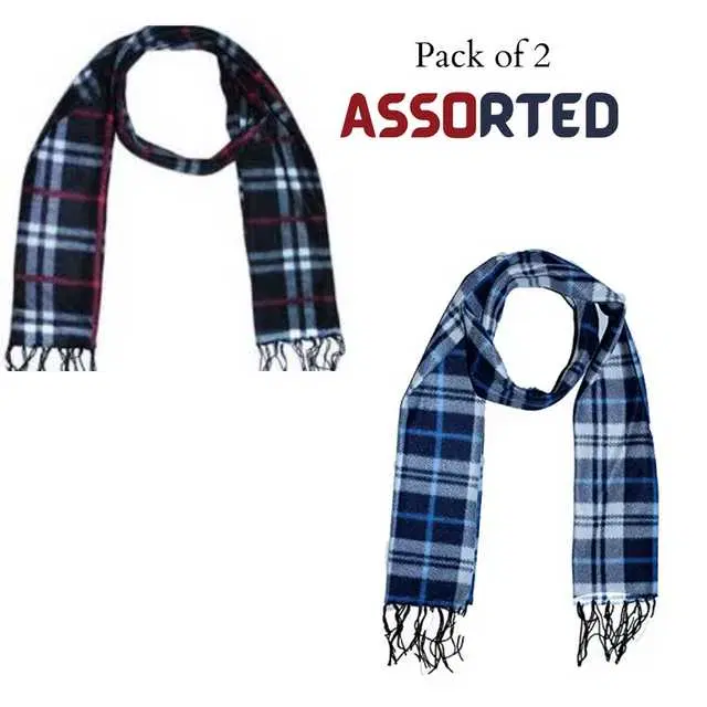 Men's Muffler, Pack of 2 (Assorted, Free Size) (TJS-7)