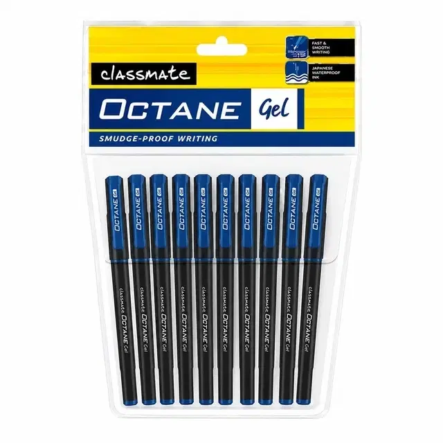 Classmate Octane Gel Pen, Blue Ink, Pack Of 10