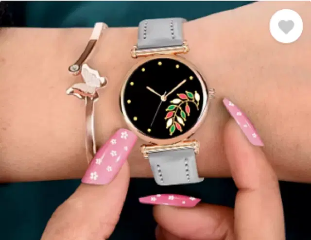 Leather Strap Analog Watch for Women & Girls (Multicolor)