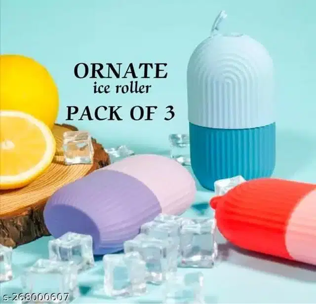 Silicone Ice Face Roller, Multicolor, Pack of 3