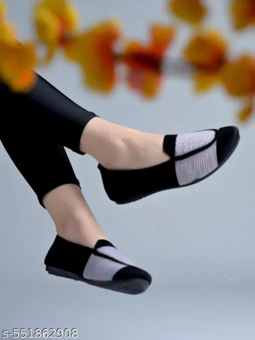 Synthetic Ballerinas for Women (Black, 8-8.5 Years)