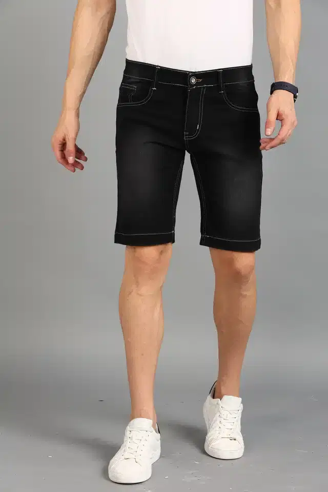 Denim Shorts for Men (Black, 34)