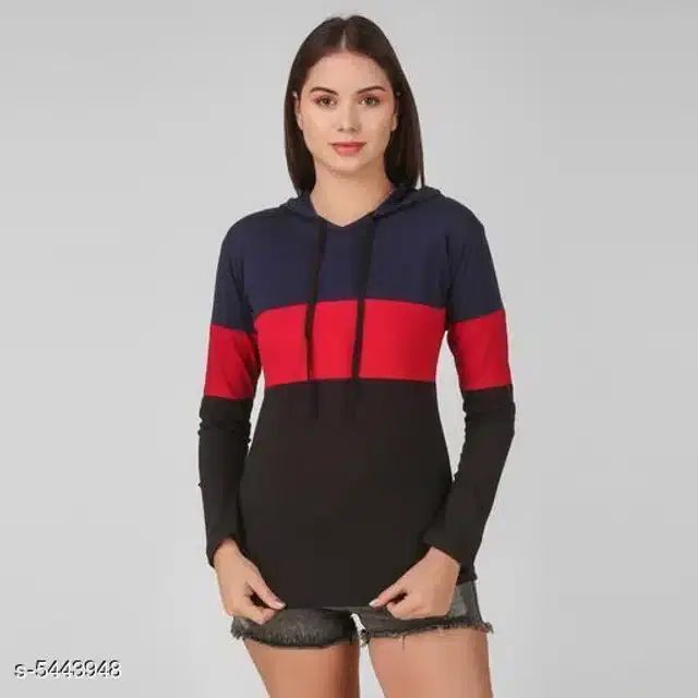 Cotton Sweatshirts for Women (Navy Blue, M)