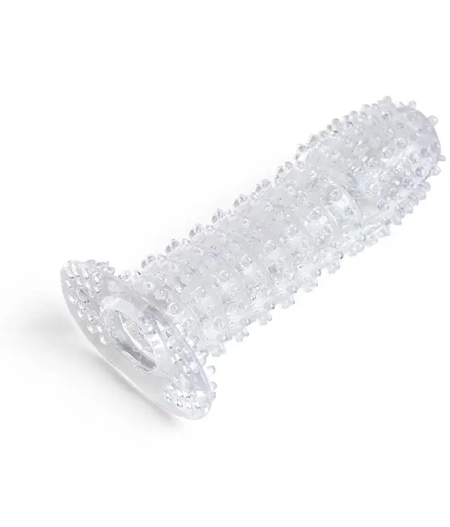 Crystal Dotted Reusable Condom for Men, Transparent