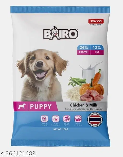 Bairo puppy chicken & milk 1.1kg pouch---Complete balanced food for puppies, Rich in minerals and nutrients_100% nutritional food for all breeds