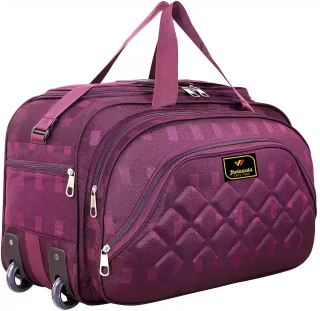 Polyester Traveling Luggage Bag with Wheels, Purple,60 L
