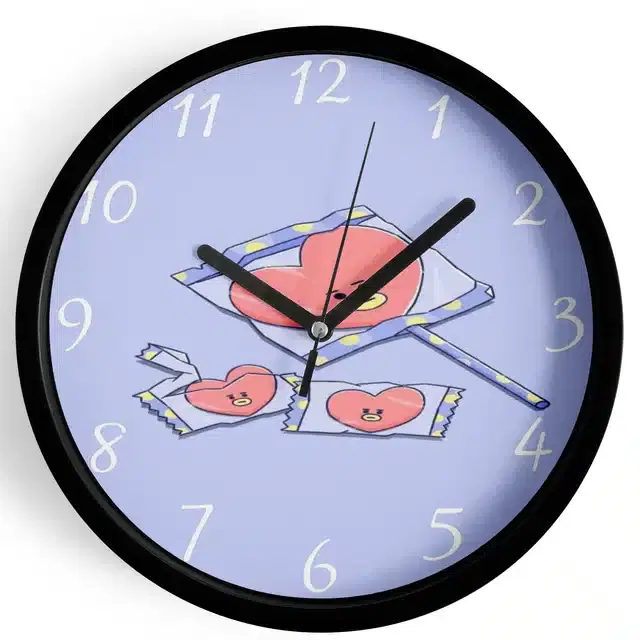 HD Printed Plastic Wall Clock, Multicolor, 10x10 Inches