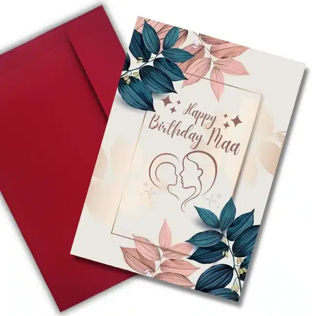 Birthday Greeting Card with Envelope for Moms, Multicolor, Set of 1