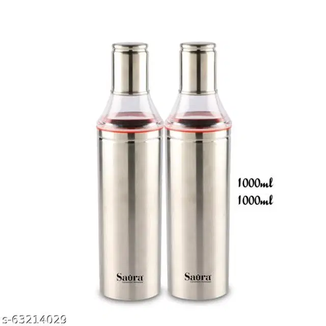 Stainless Steel Oil Dispenser, Multicolor, 1000 ml, Pack of 2