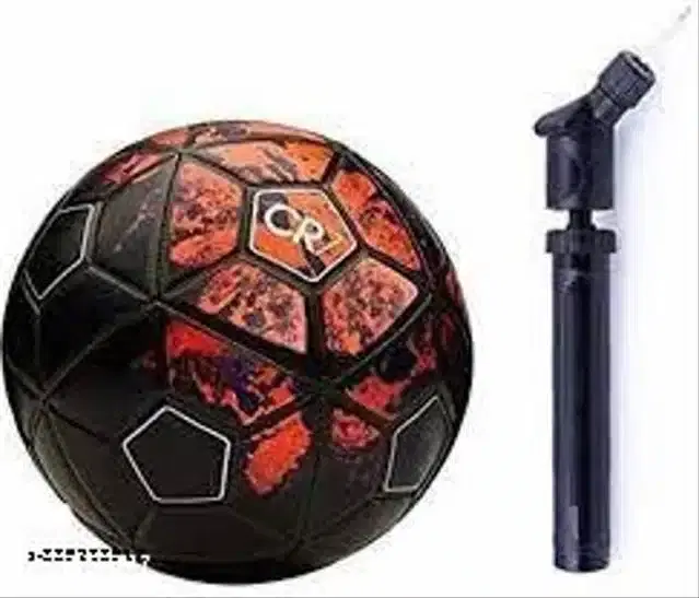 Synthetic Sports Football with Air Pump, Multicolor, Set of 1