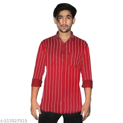 Cotton Blend Checked Shirt for Men, Maroon (L) Pack of 1