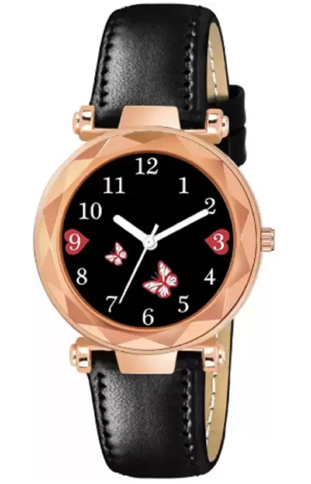 Leather Strap Analog Watch for Women & Girls (Multicolor)