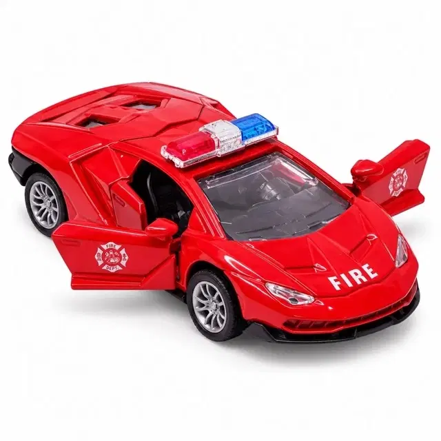 Toy Cloud 1:32 Lamborghini Fire Brigade Die-Cast Pull-Back Car with Opening Doors