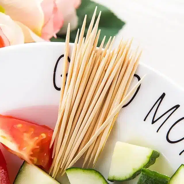 Wooden Toothpicks with Storage Container, 500 Pcs