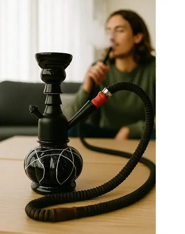 Modern Pot Designer Hookah Black 7inch