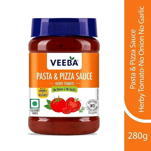 Veeba Pasta and Pizza Sauce Herby Tomato (No Onion & No Garlic) 280 g