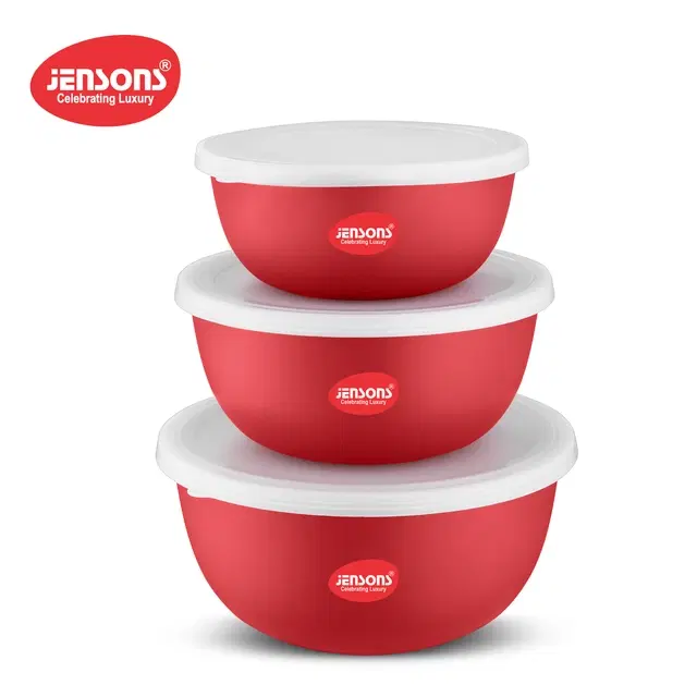 stainless steel Storage Container, Red Set of 3