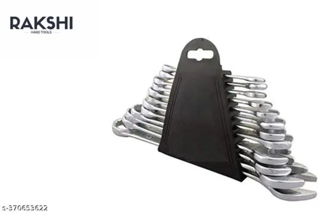 Combination Wrench Hand Tool Set, Silver, Set of 12