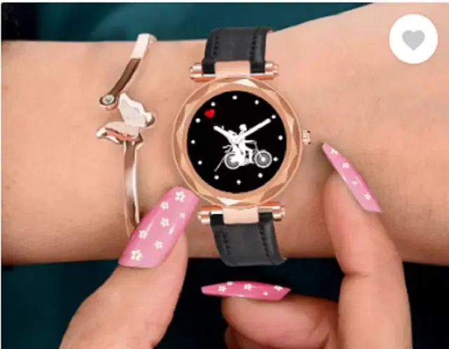 Leather Strap Analog Watch for Women & Girls (Multicolor)