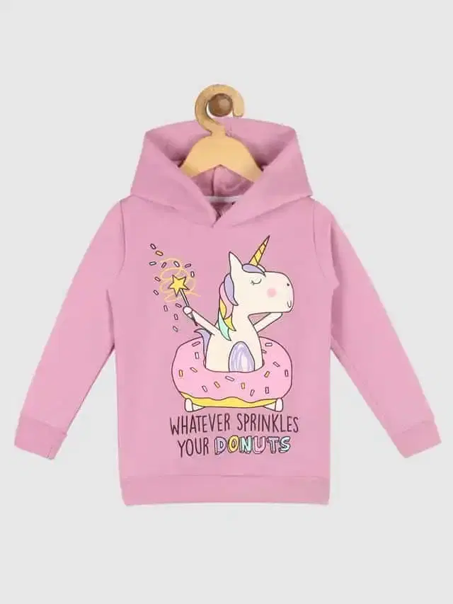 Lazy Shark Girls Printed Sweatshirts (Purple, 4-5Y) (LST138)