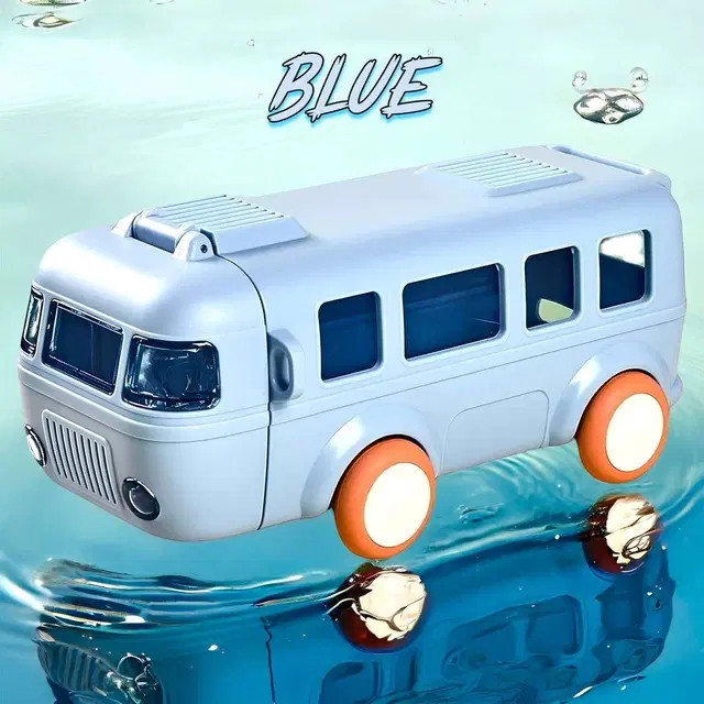 Plastic Bus Shape Sipper Bottle for Kids, Multicolor (1000 ml)