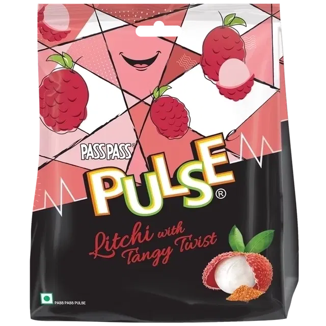 Pulse Litchi Candy - With Tangy Twist 190 g (Pyramid Pouch)